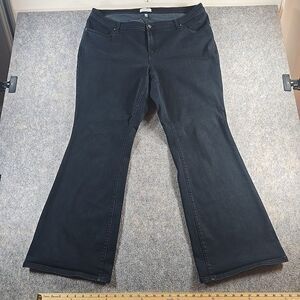 Lila Ryan Wide-Leg Bootcut Jeans Plus Size 22W Dark Wash Blue Denim Stretch